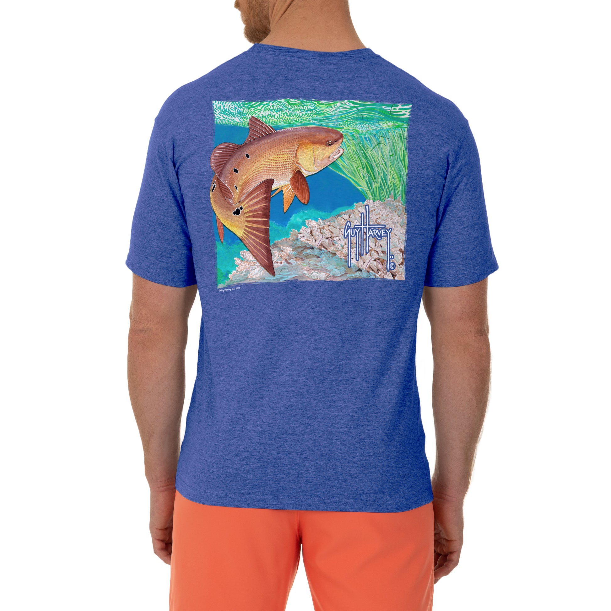 Men's Inshore Catch Redfish Short Sleeve Royal T-Shirt View 1