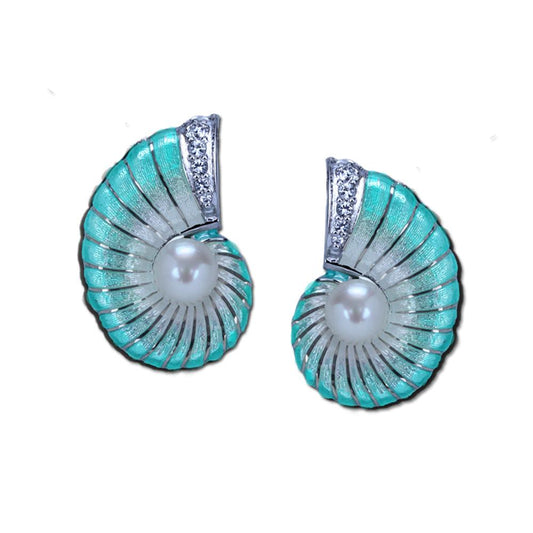 AC NAUTILUS EARRINGS WITH PEARLS