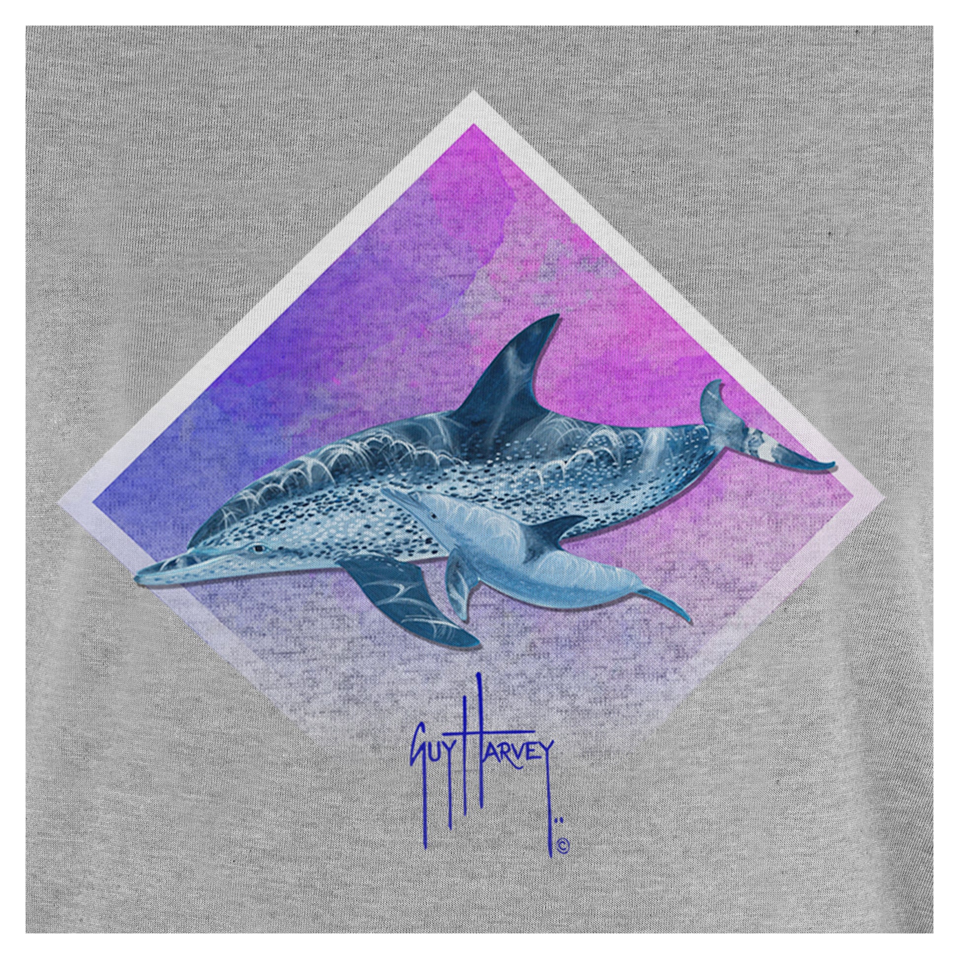 Ladies Dolphin Paradise Short Sleeve Grey T-Shirt View 4