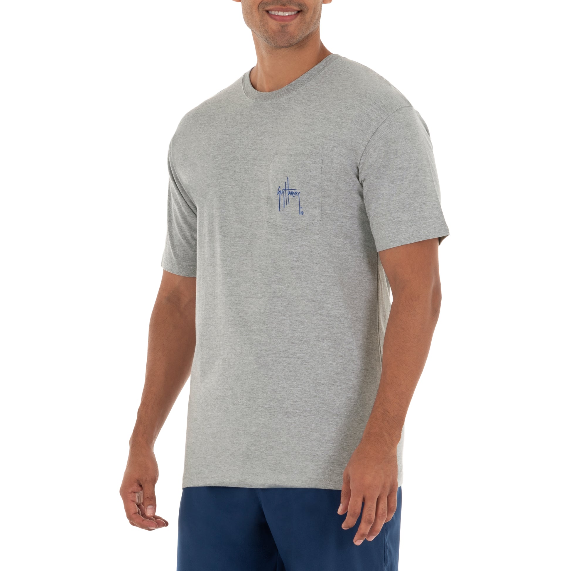 Men's Tuna Short Sleeve Pocket Grey T-Shirt View 6