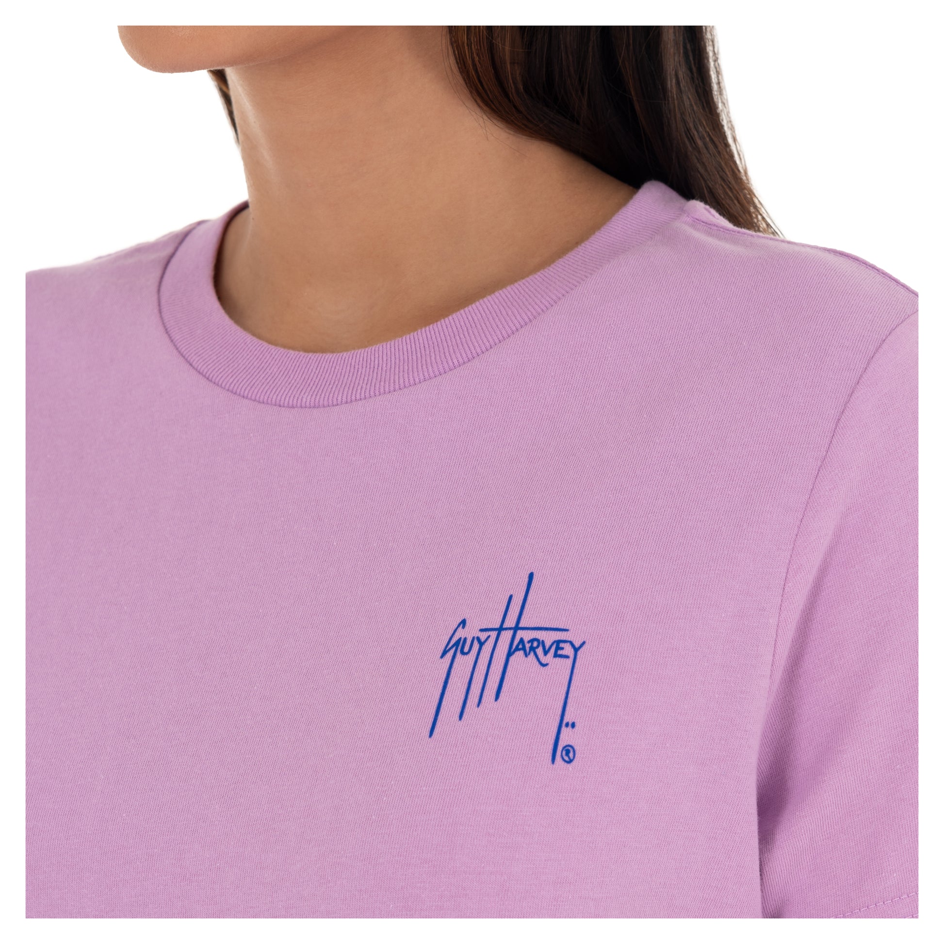 Ladies Floral Sailfish Short Sleeve Purple T-Shirt View 6
