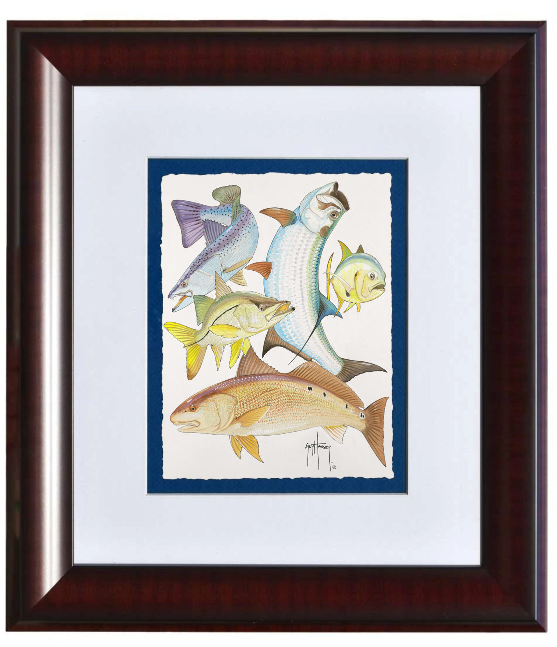 Inshore Collage II Framed Open Edition – Guy Harvey