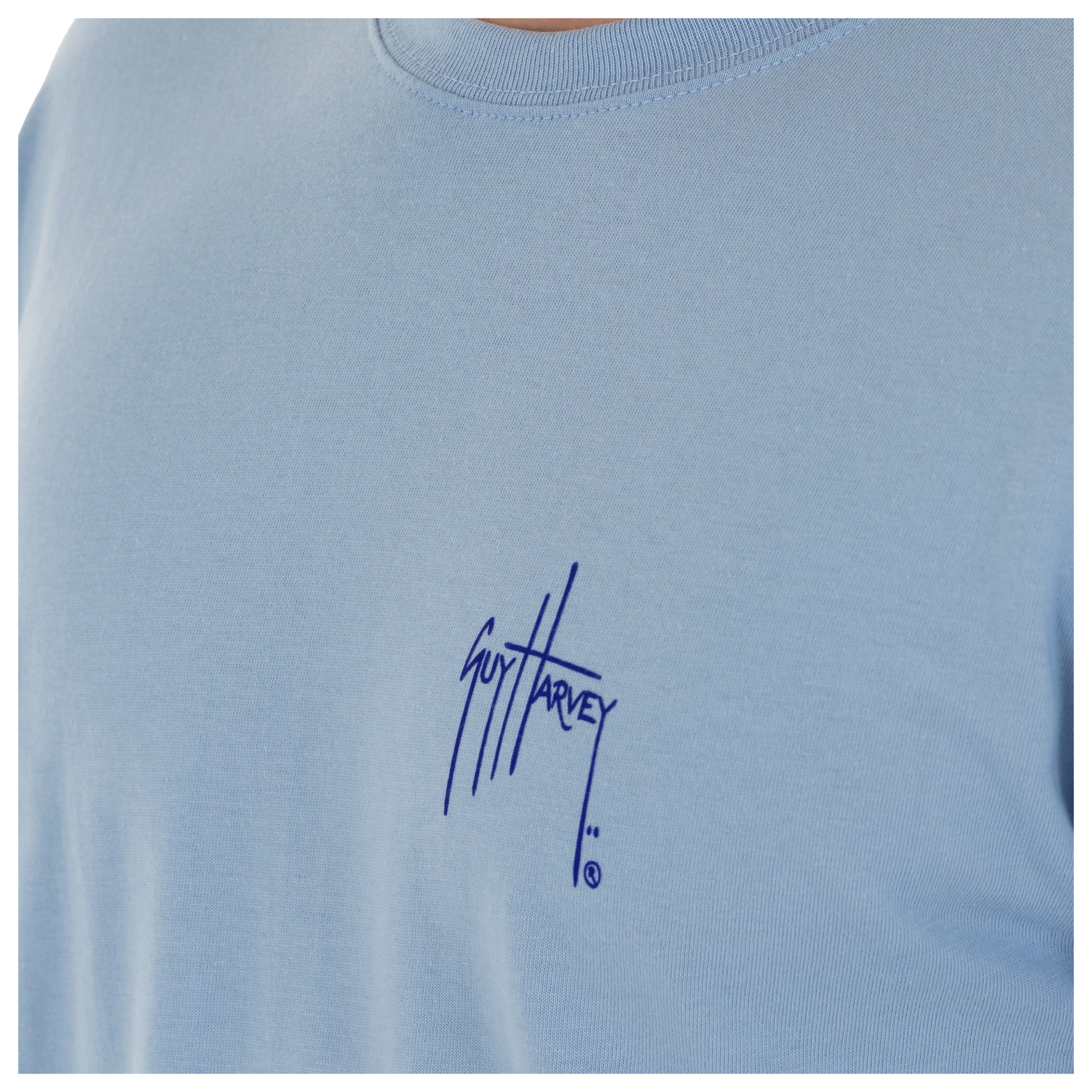 Men's Diamond Edge Long Sleeve Blue T-Shirt View 4