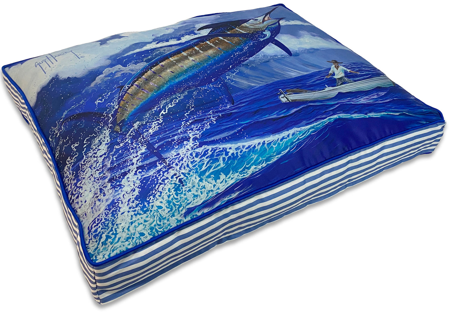 Stormy Blue Guy Harvey Pet Bed View 1