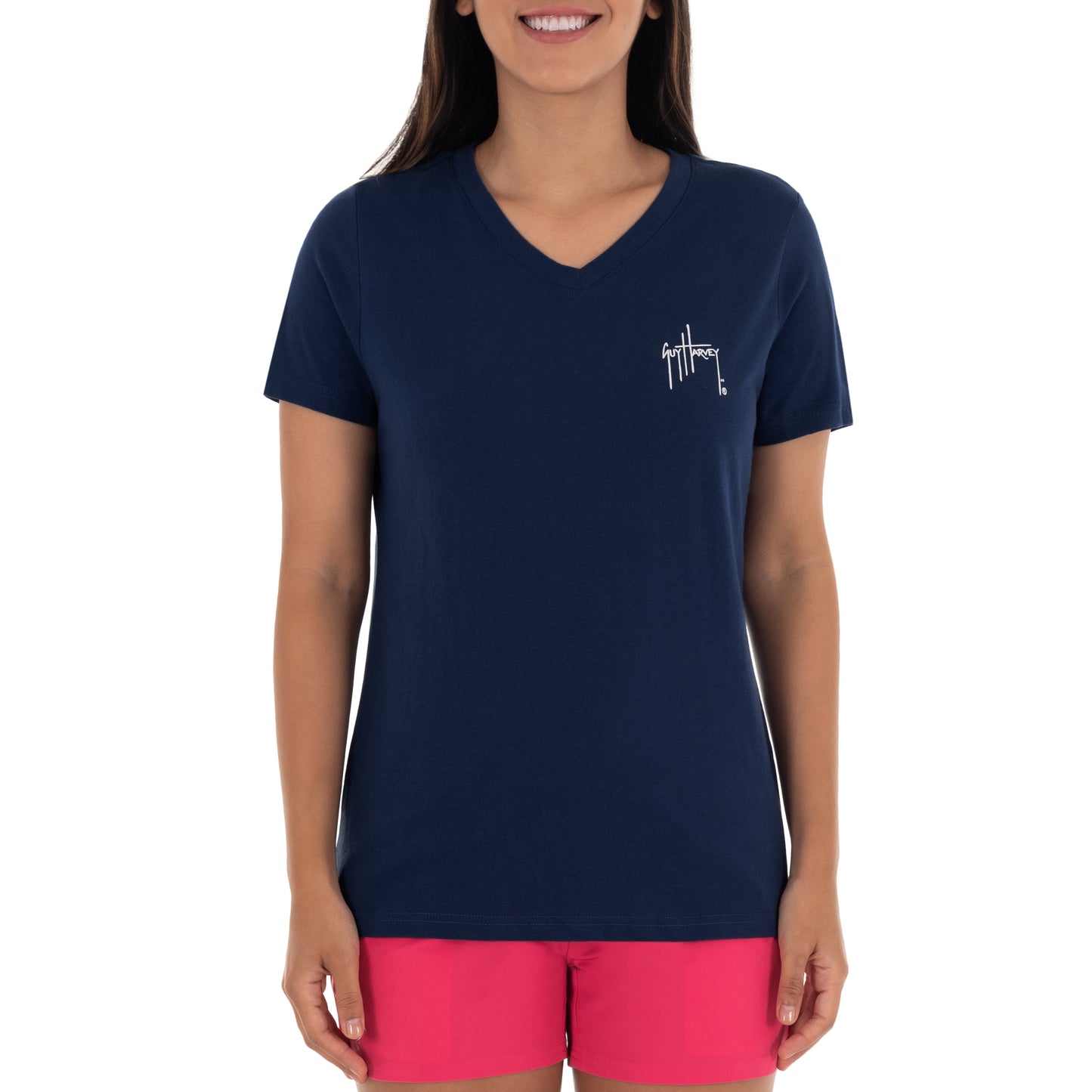 Ladies Mahi Scribble Short Sleeve Navy T-Shirt View 8