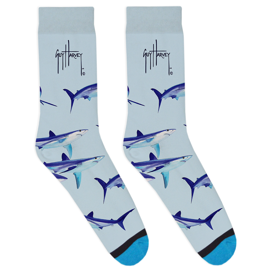 Blue Shark Socks View 1