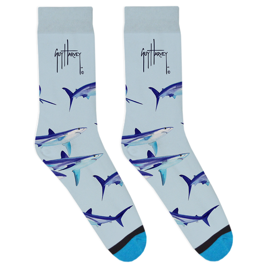 Blue Shark Socks View 1