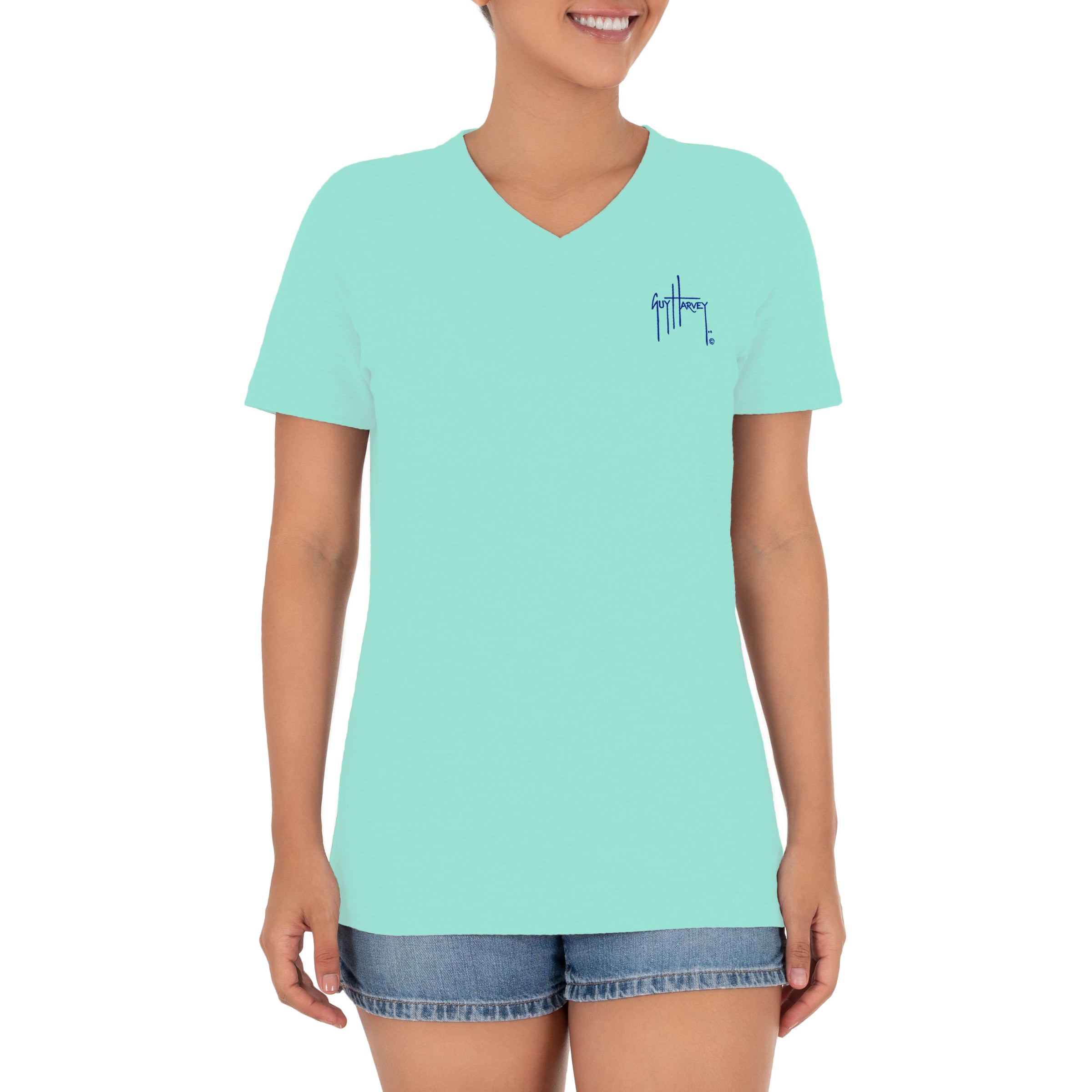 Ladies Mahi Duo Short Sleeve V-Neck T-Shirt View 6