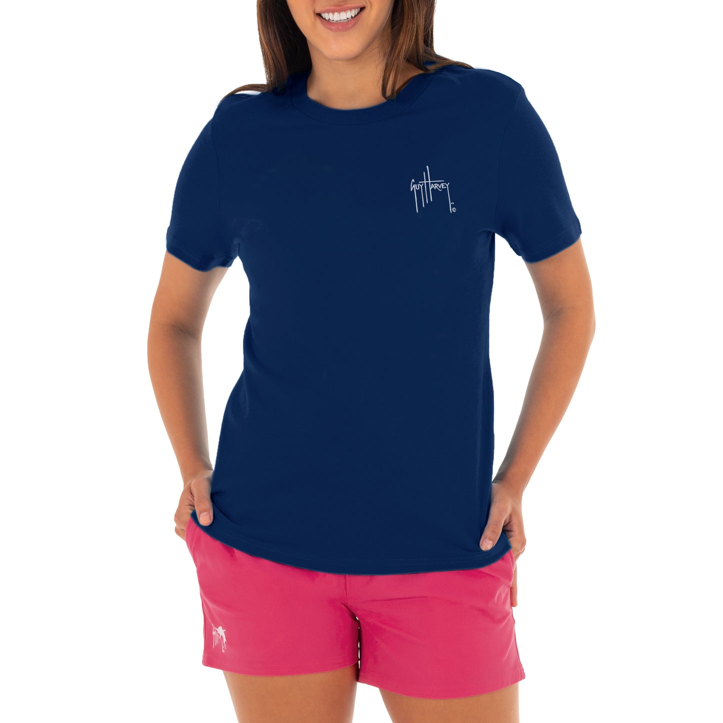 Ladies Tropic Short Sleeve Navy T-Shirt
