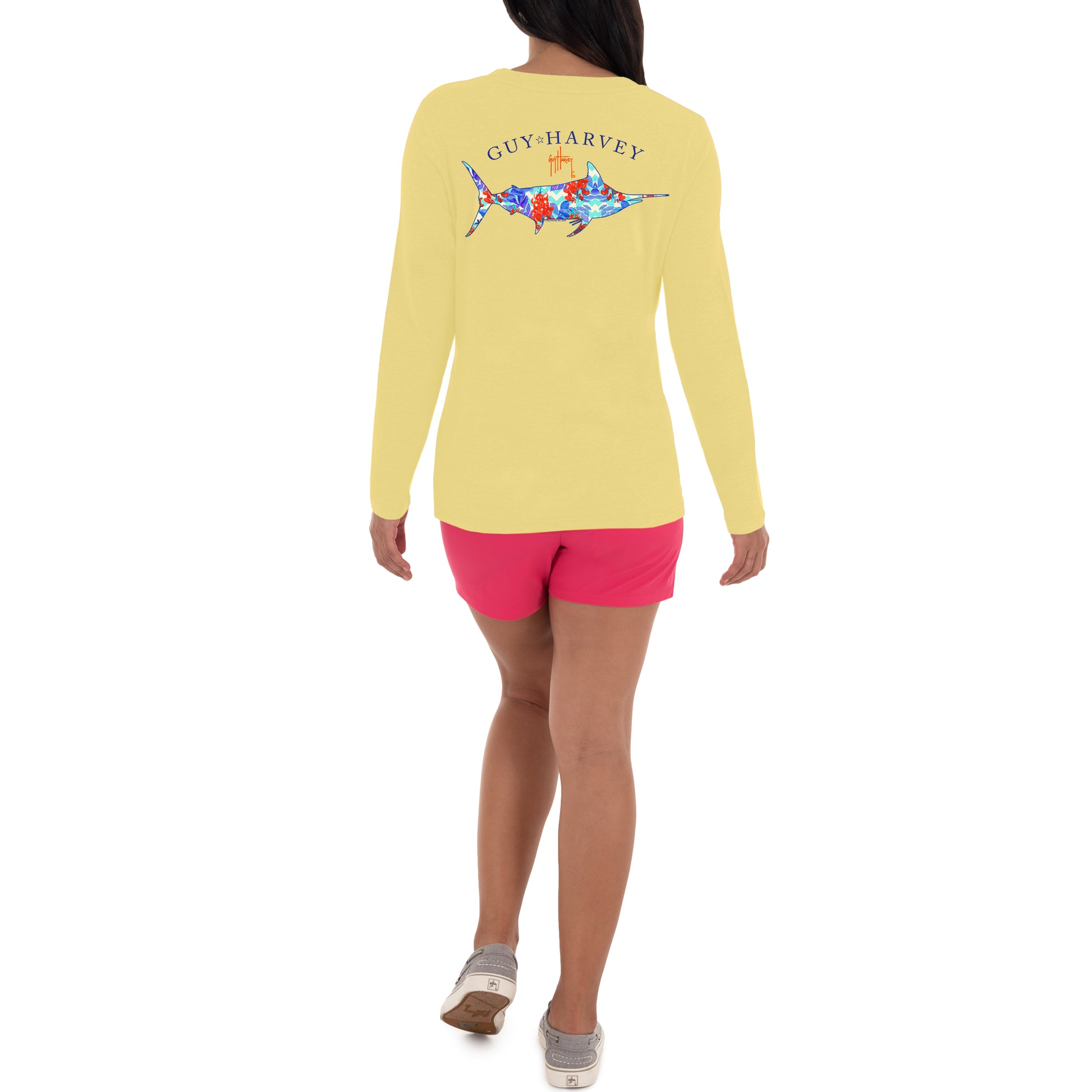 Ladies Fresh Floral Long Sleeve Yellow T-Shirt View 4