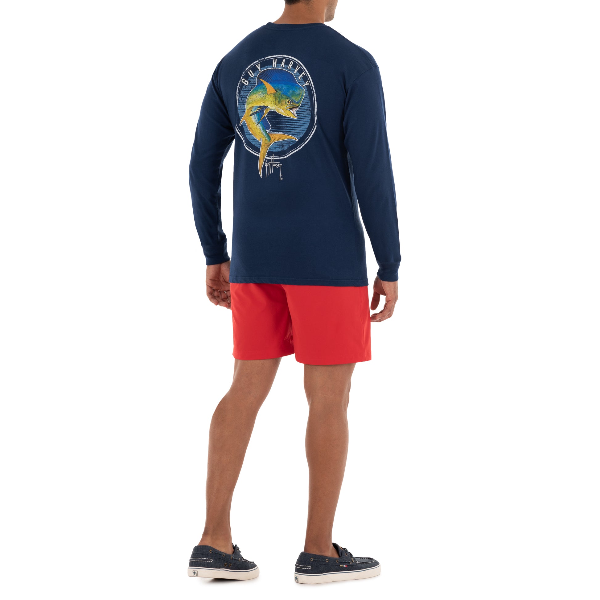 Men's Mahi Long Sleeve Pocket Navy T-Shirt View 5