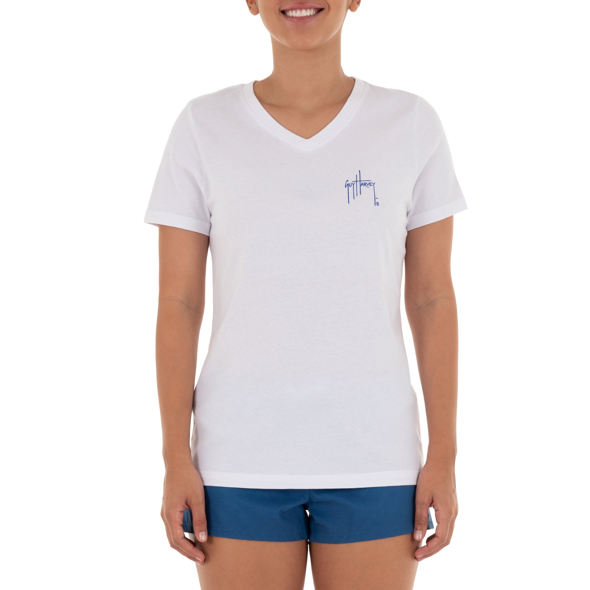 Ladies Seahorse Short Sleeve White T-Shirt View 6