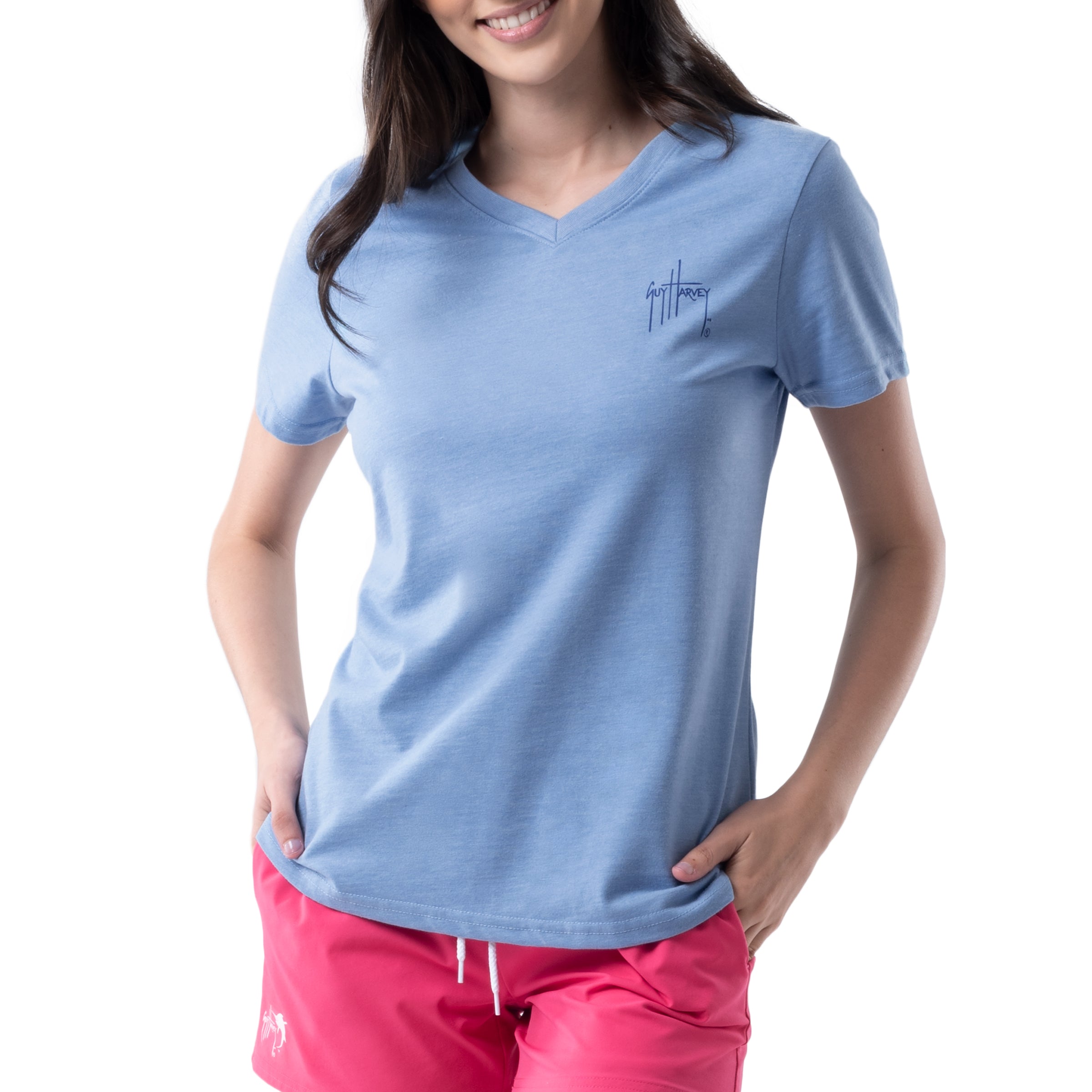 Ladies Paradise Short Sleeve V-Neck T-Shirt View 2