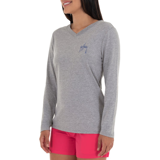 Ladies Reef And Friends Long Sleeve Grey T-Shirt