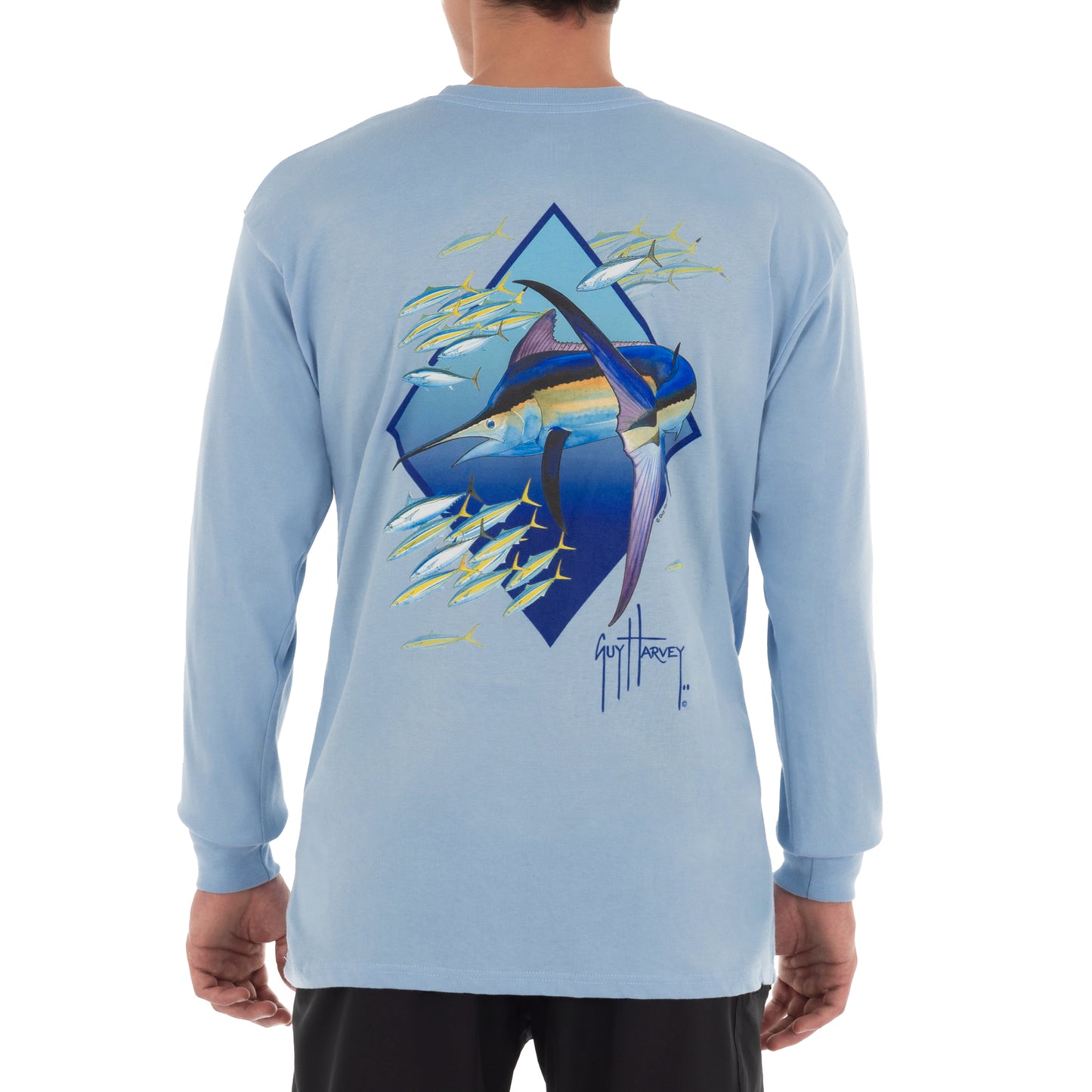 Men's Diamond Edge Long Sleeve Blue T-Shirt – Guy Harvey