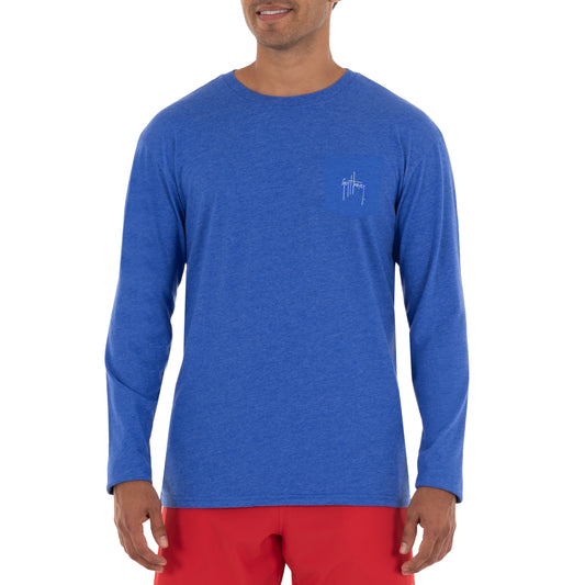 Men's Three Americana Long Sleeve Pocket Royal T-Shirt View 2