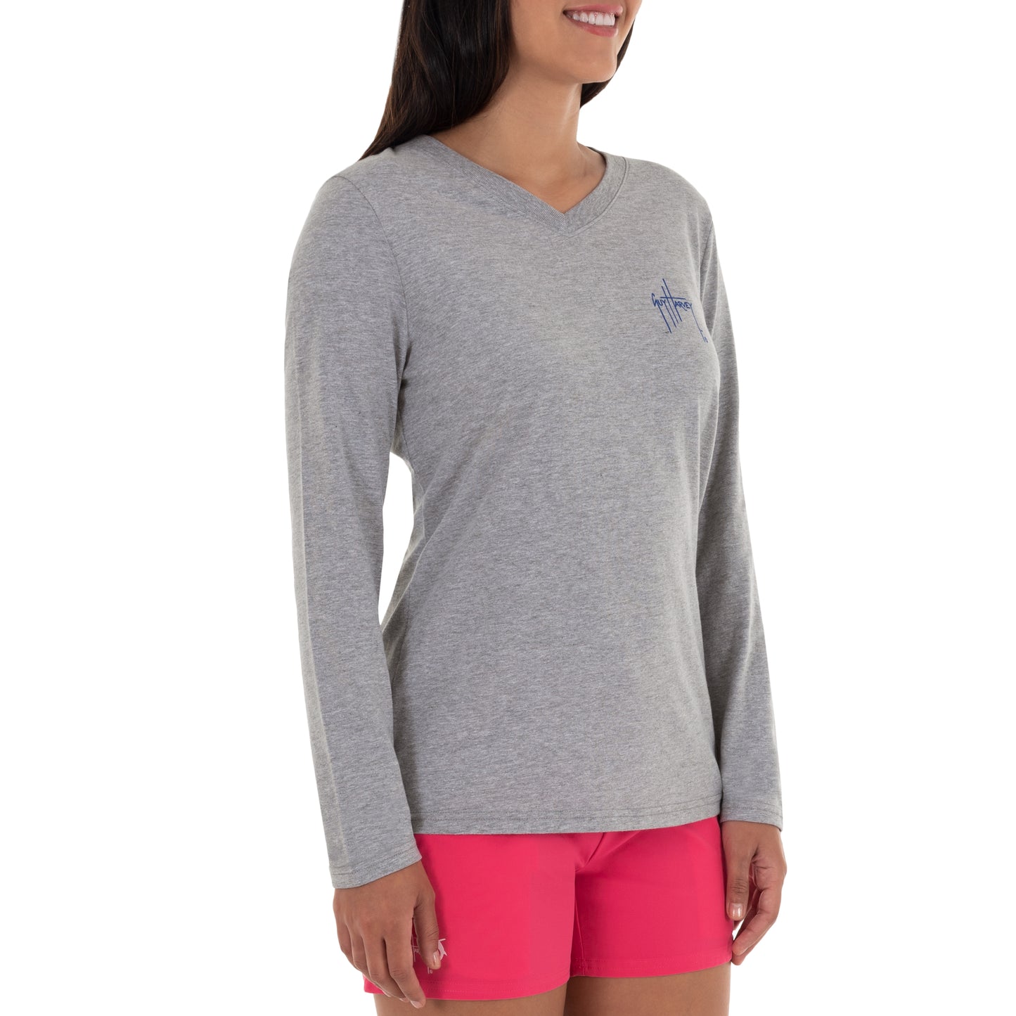 Ladies Reef And Friends Long Sleeve Grey T-Shirt View 6