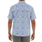 Men's Scribble Short Sleeve Blue Fishing Shirt
