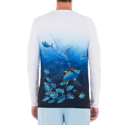 Mens Yellowfin Tuna Long Sleeve Sun Protection Top View 1