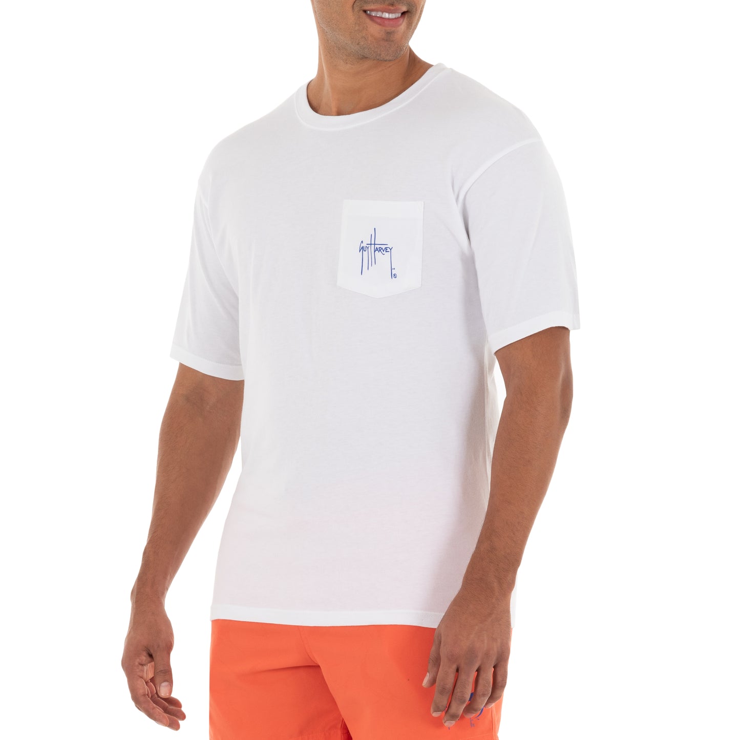 Men's GH Sunset Short Sleeve Pocket White T-Shirt View 2
