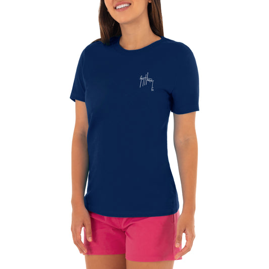 Ladies Tropic Short Sleeve Navy T-Shirt