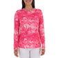 Ladies Saltwater All Over Long Sleeve Pink Sun Protection Top View 1