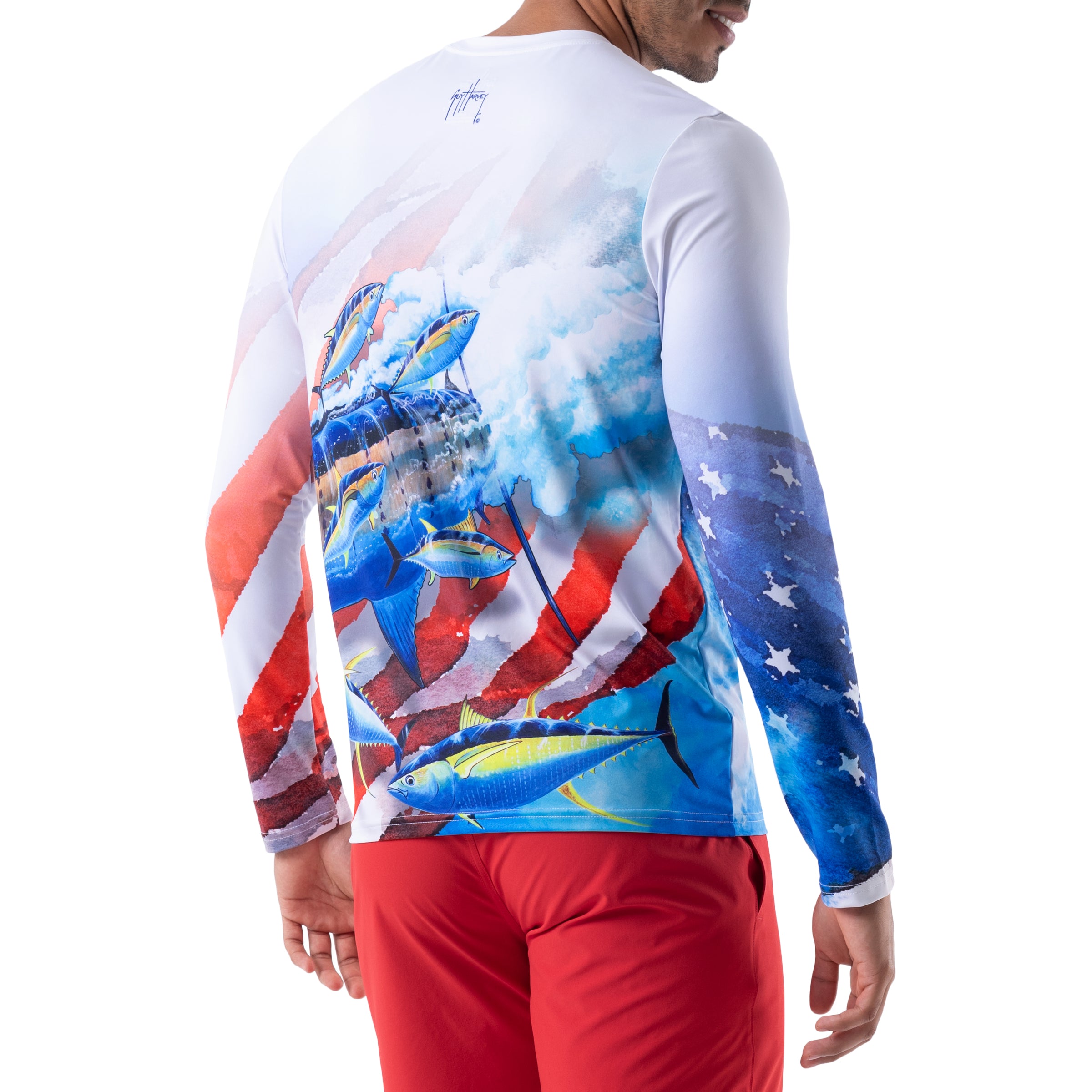 Men's Flag Flow Performance Sun Protection Top View 2