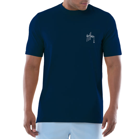 Men's Americana Fish Short Sleeve Crew Neck Pocket T-Shirt