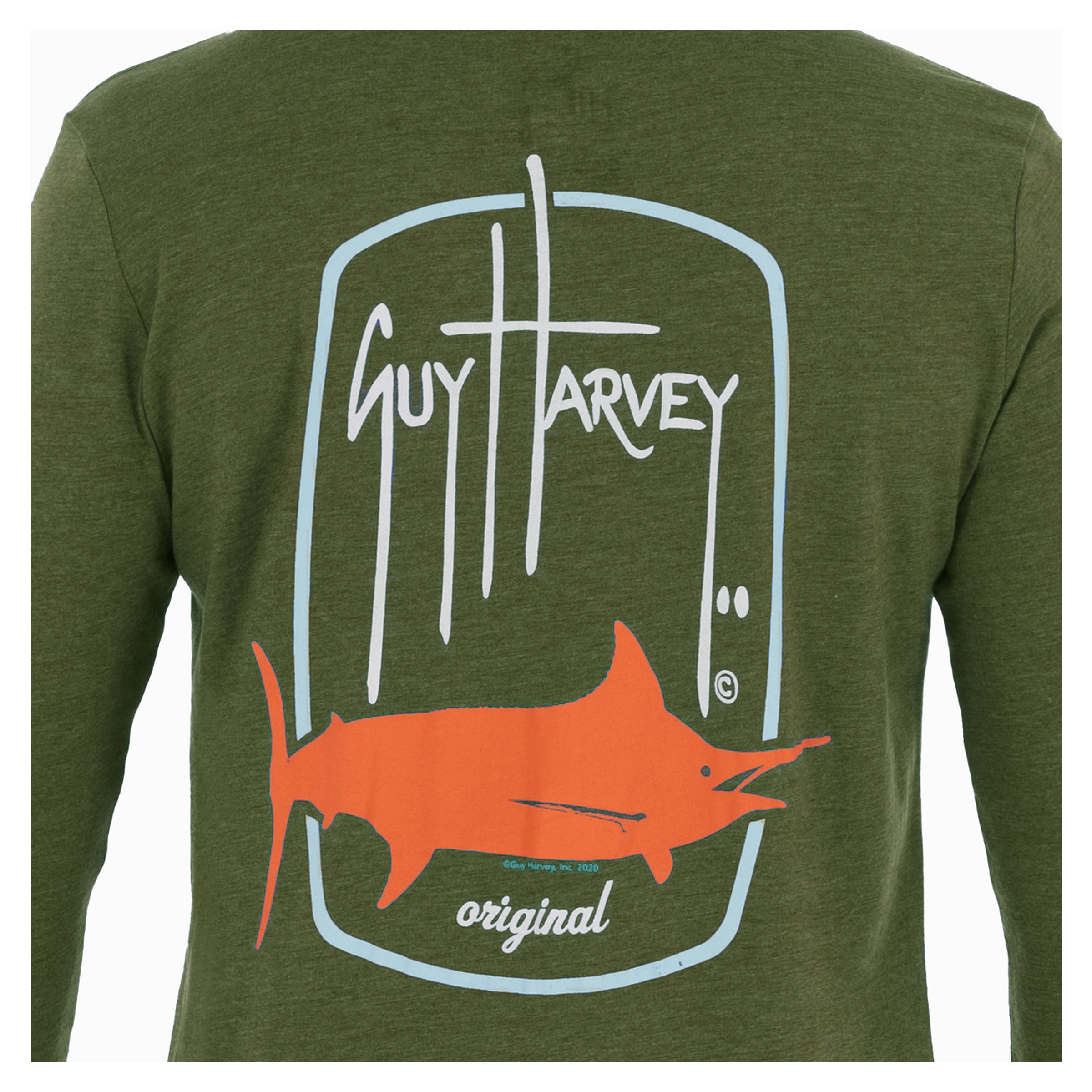 Men's Barrel Logo Long Sleeve Green T Shirt View 3