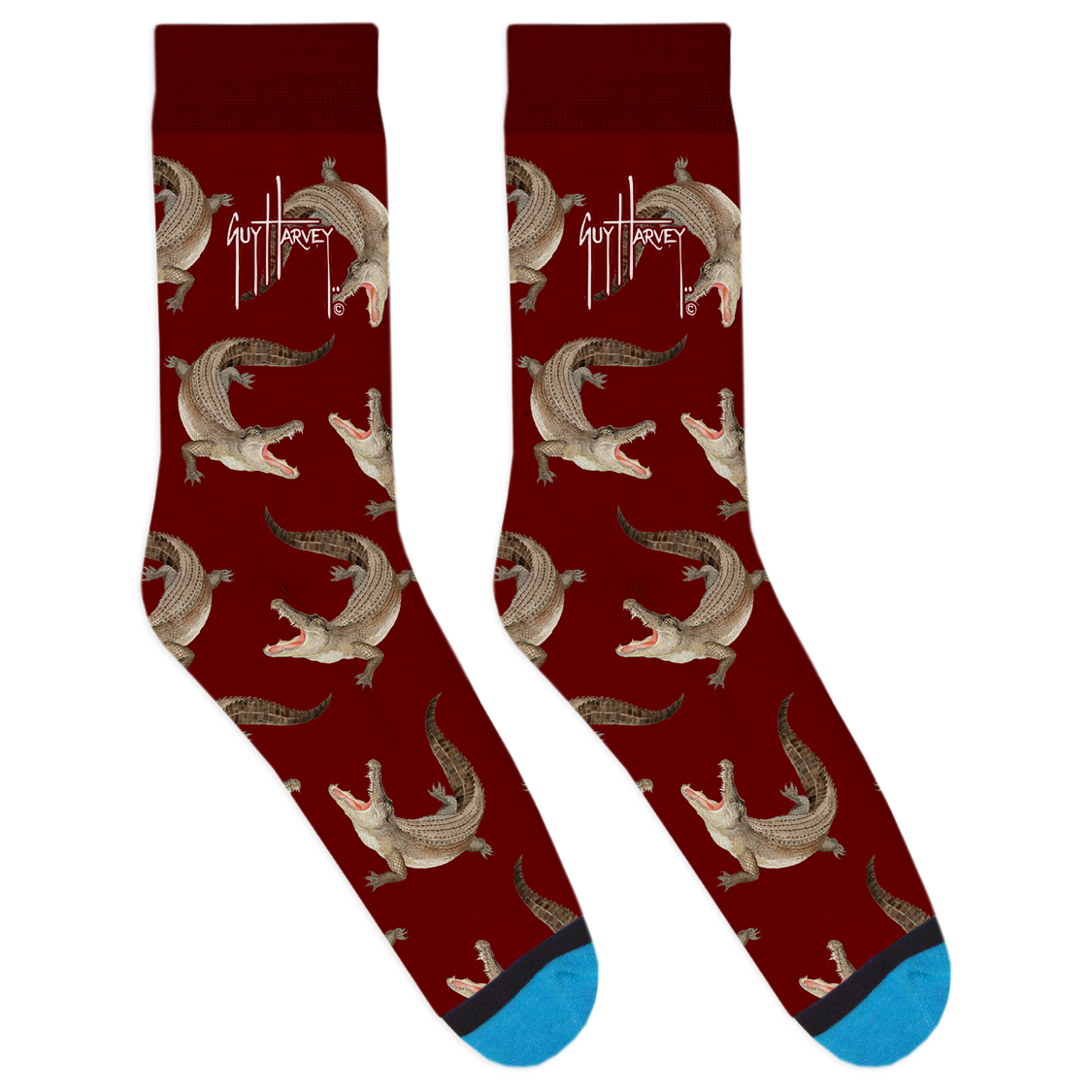 Maroon Gator Socks View 1