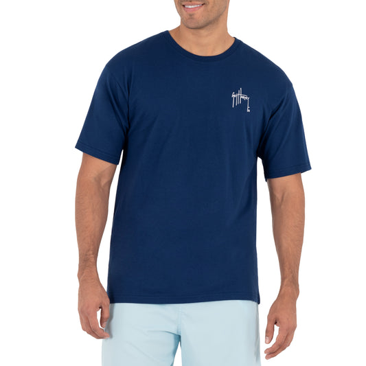 Men's Offshore Haul Tuna Short Sleeve Navy T-Shirt View 2