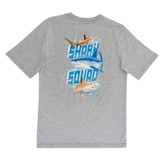 Boy's Shark Squad Short Sleeve Grey T-Shirt