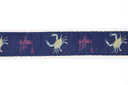 Men's Crab on Navy Leather Tab Belt View 2