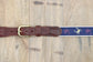 Men's Crab on Navy Leather Tab Belt View 3
