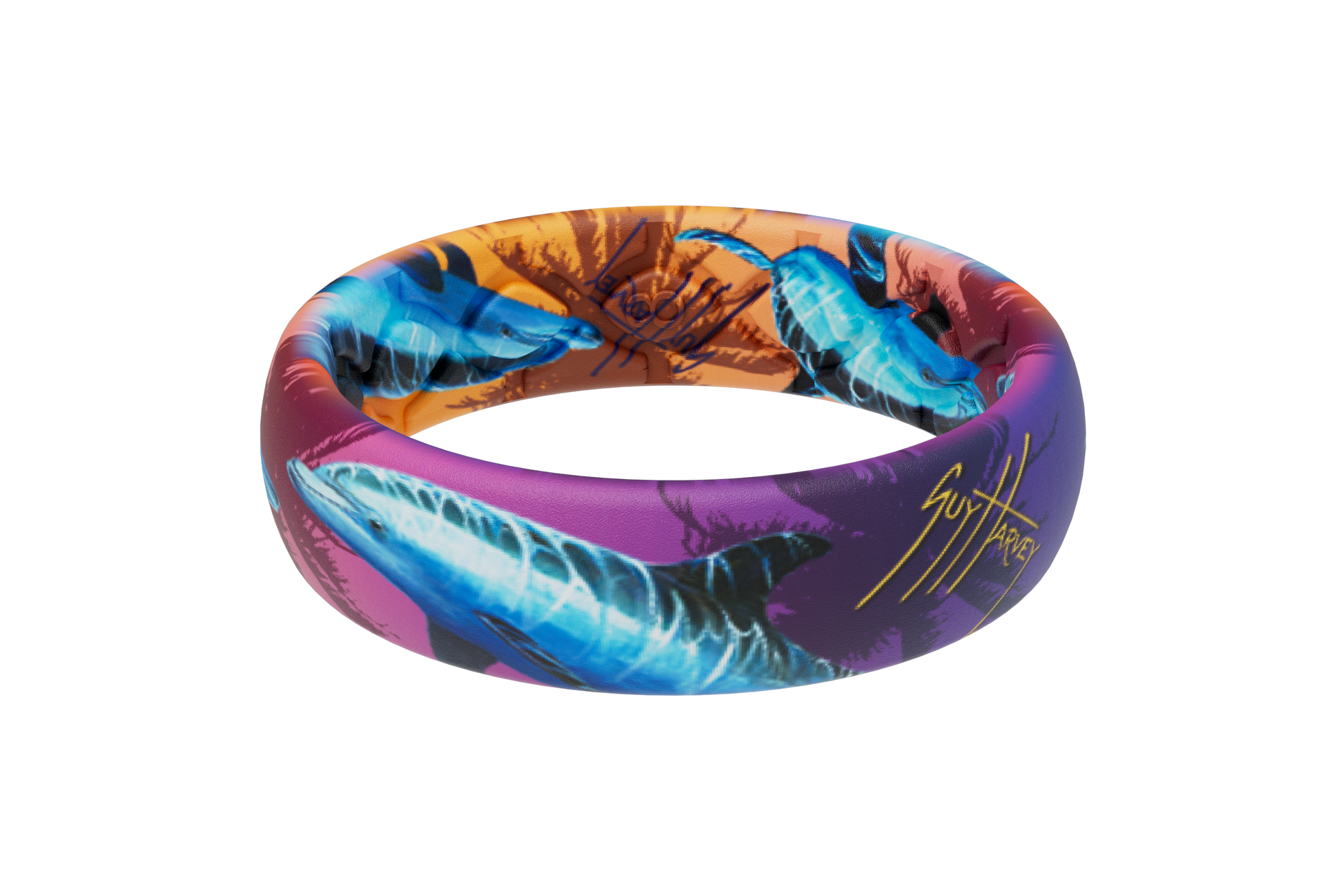 Guy Harvey Dolphin Sunset Thin Ring by Groove Life view 1 View 1