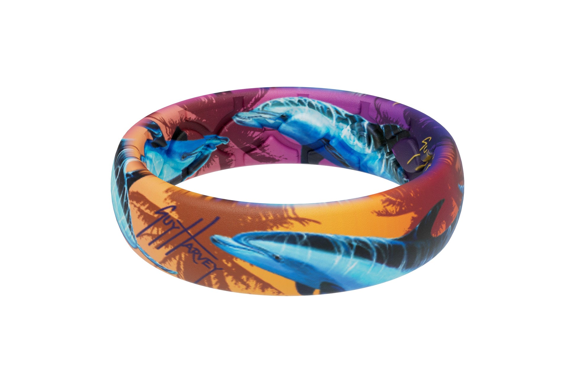 Guy Harvey Dolphin Sunset Thin Ring by Groove Life view 3 View 3