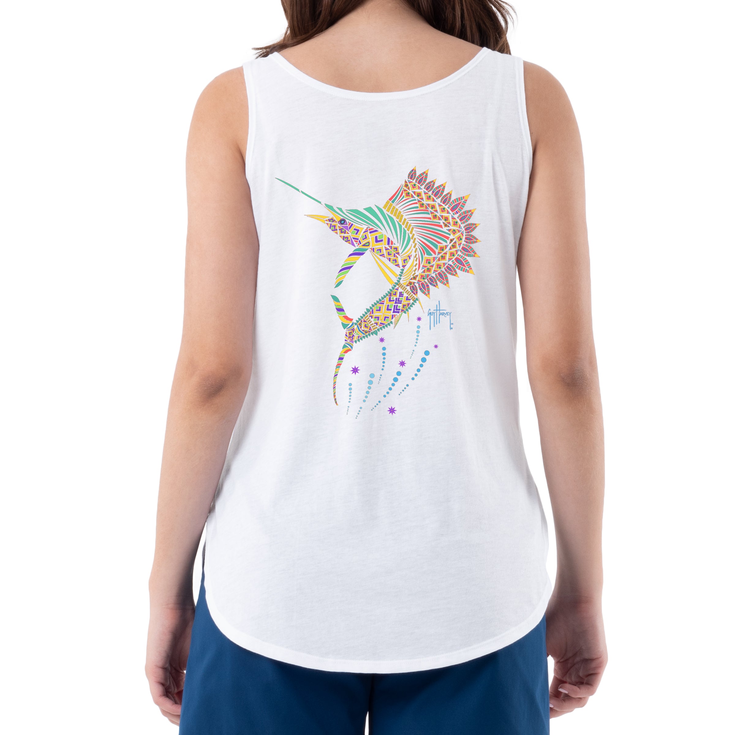 Ladies Sailfish Mandala Tank Top View 1