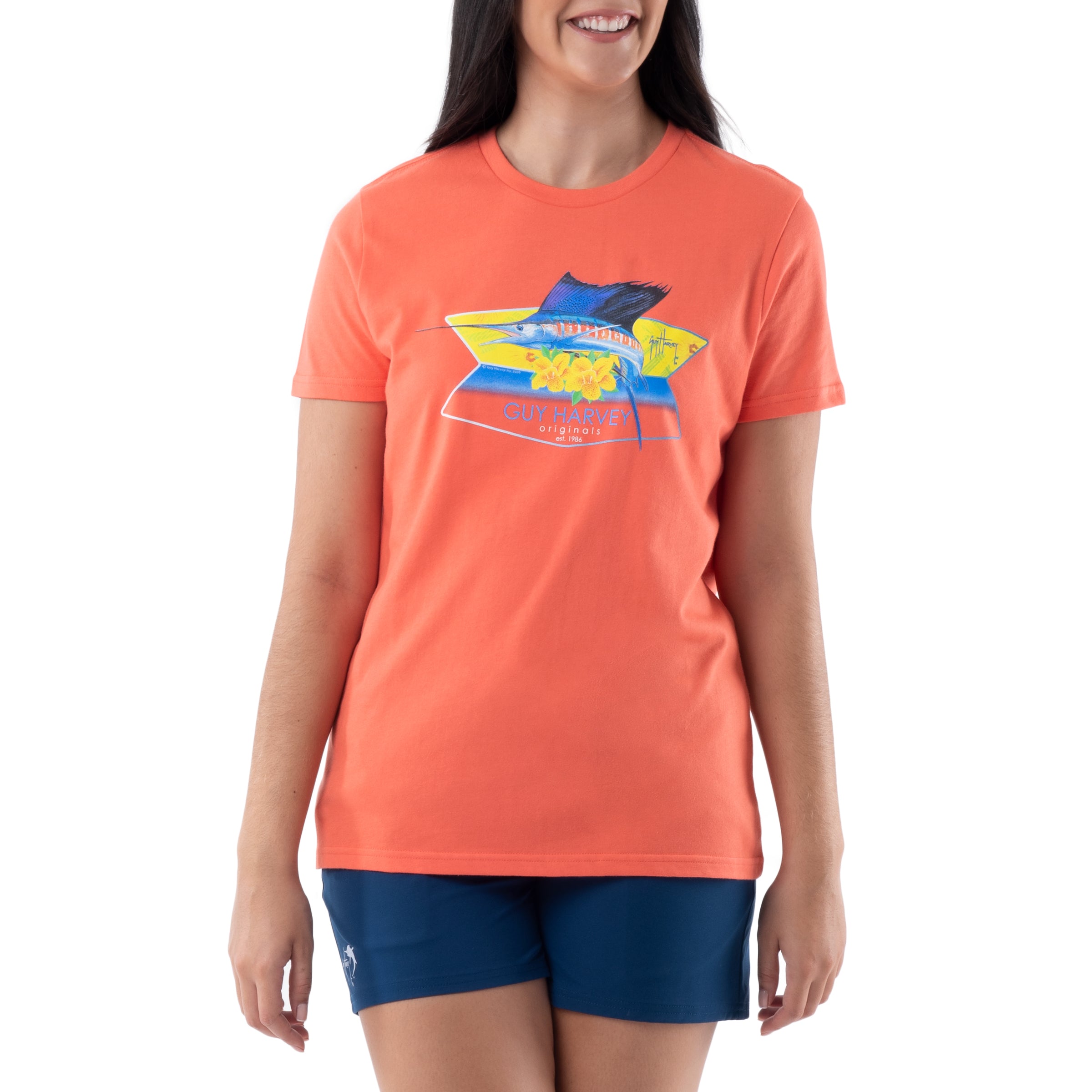 Ladies Sunnyside Short Sleeve Crew Neck T-Shirt View 1