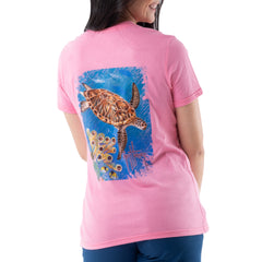 Guy Harvey | Ladies Turtle Time Short Sleeve V-Neck T-Shirt, XL