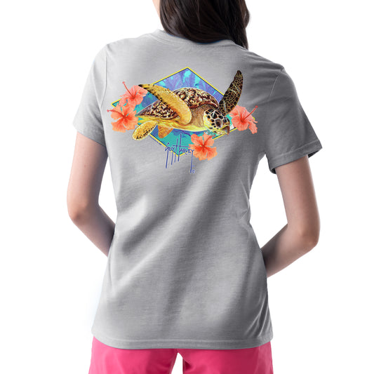 Ladies Turtle Time Short Sleeve V-Neck T-Shirt View 1