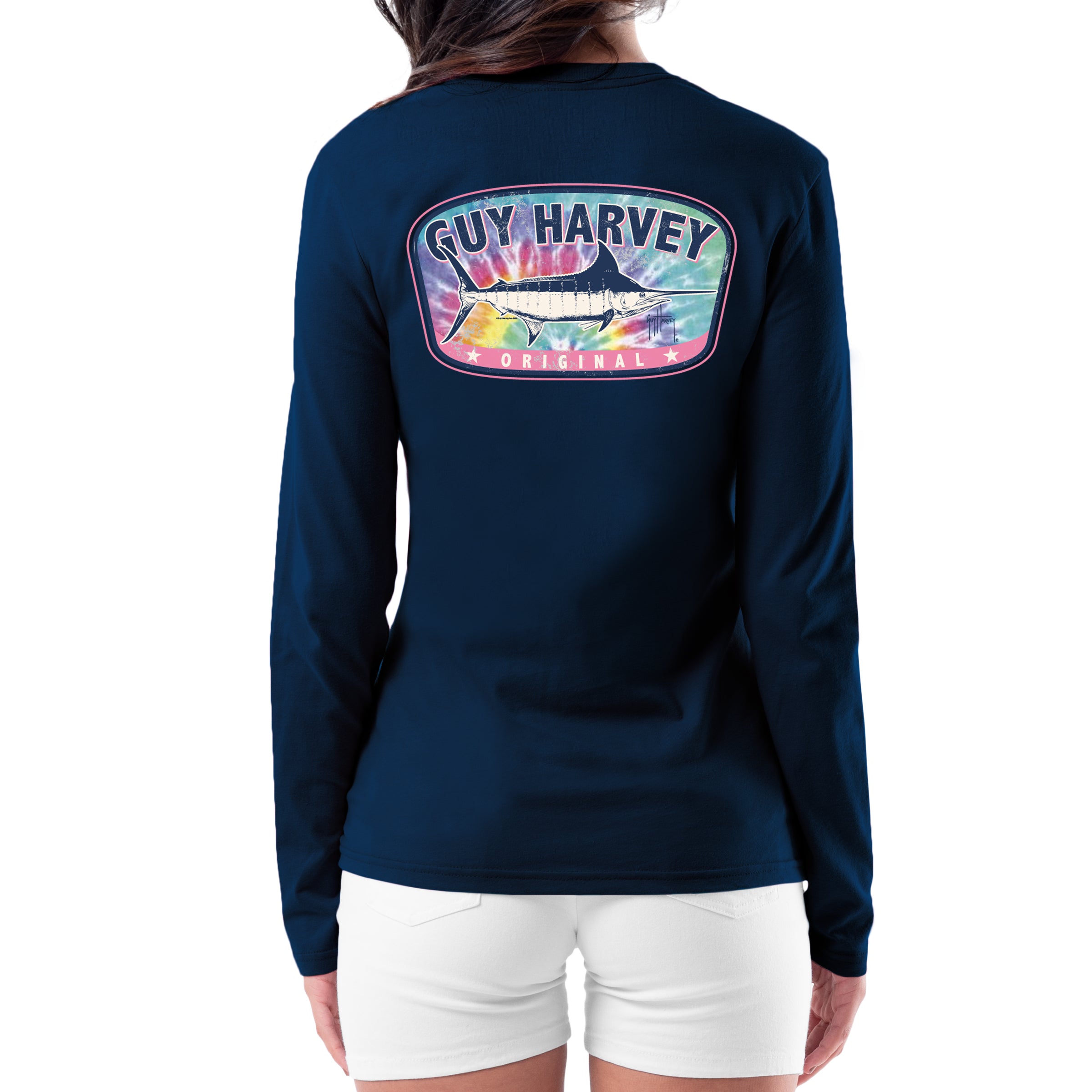 Ladies Marlin Long Sleeve Crew Neck T-Shirt View 1