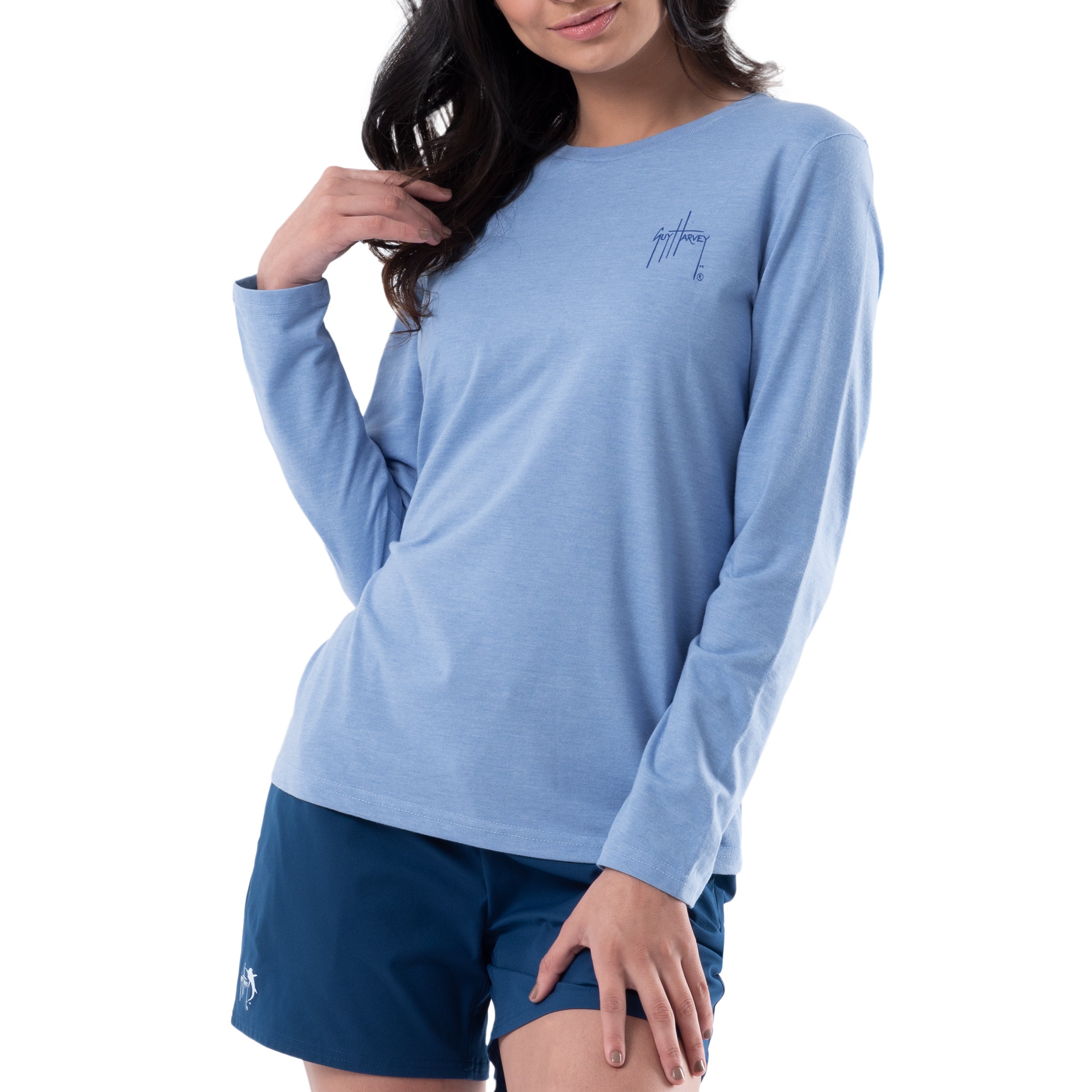 Ladies Billfish Mandala Long Sleeve Crew Neck T-Shirt View 2