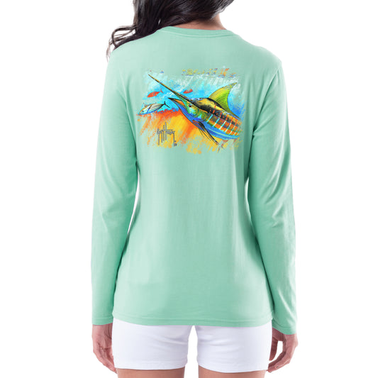 Ladies Fire & Ice Long Sleeve Crew Neck T-Shirt View 1