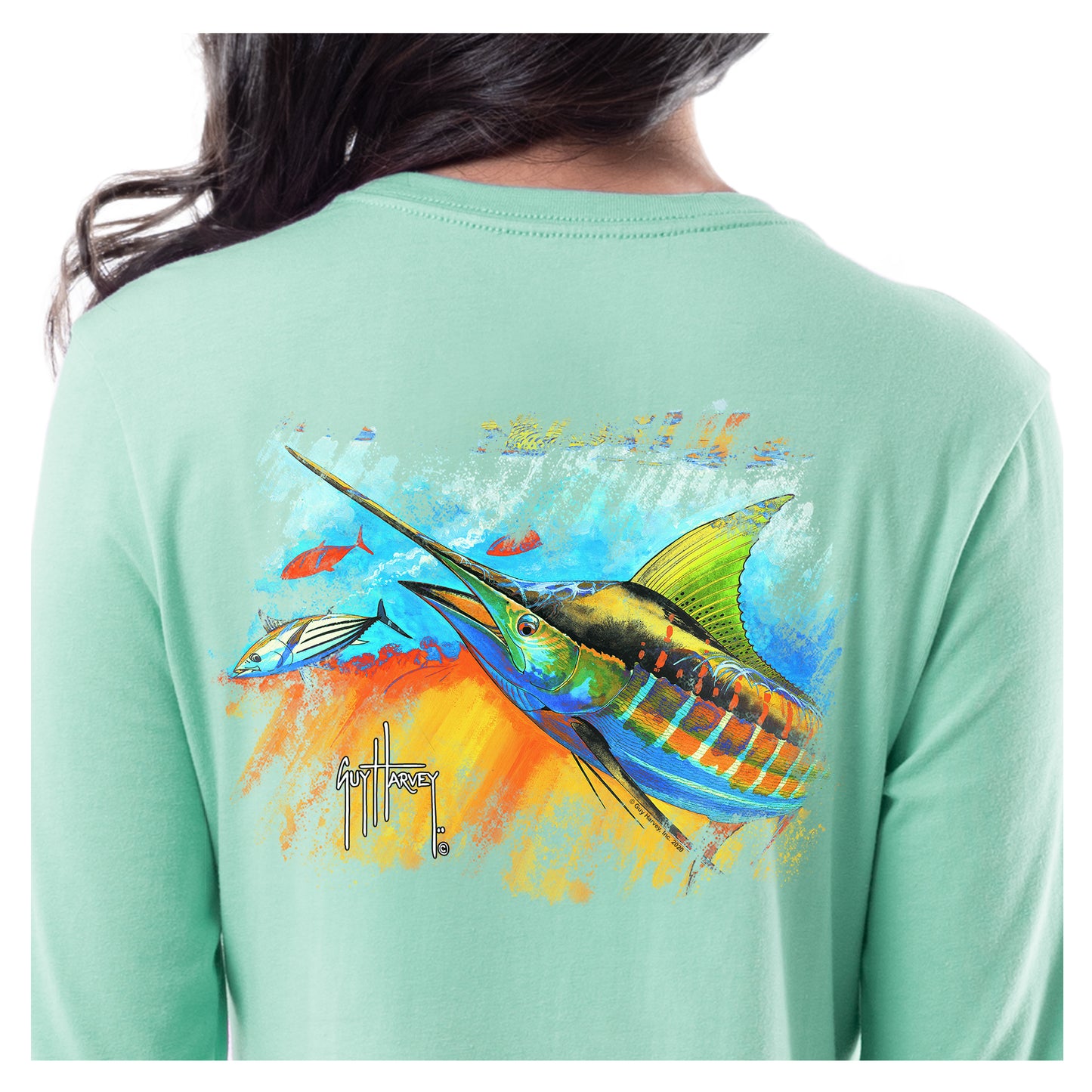 Ladies Fire & Ice Long Sleeve Crew Neck T-Shirt View 3