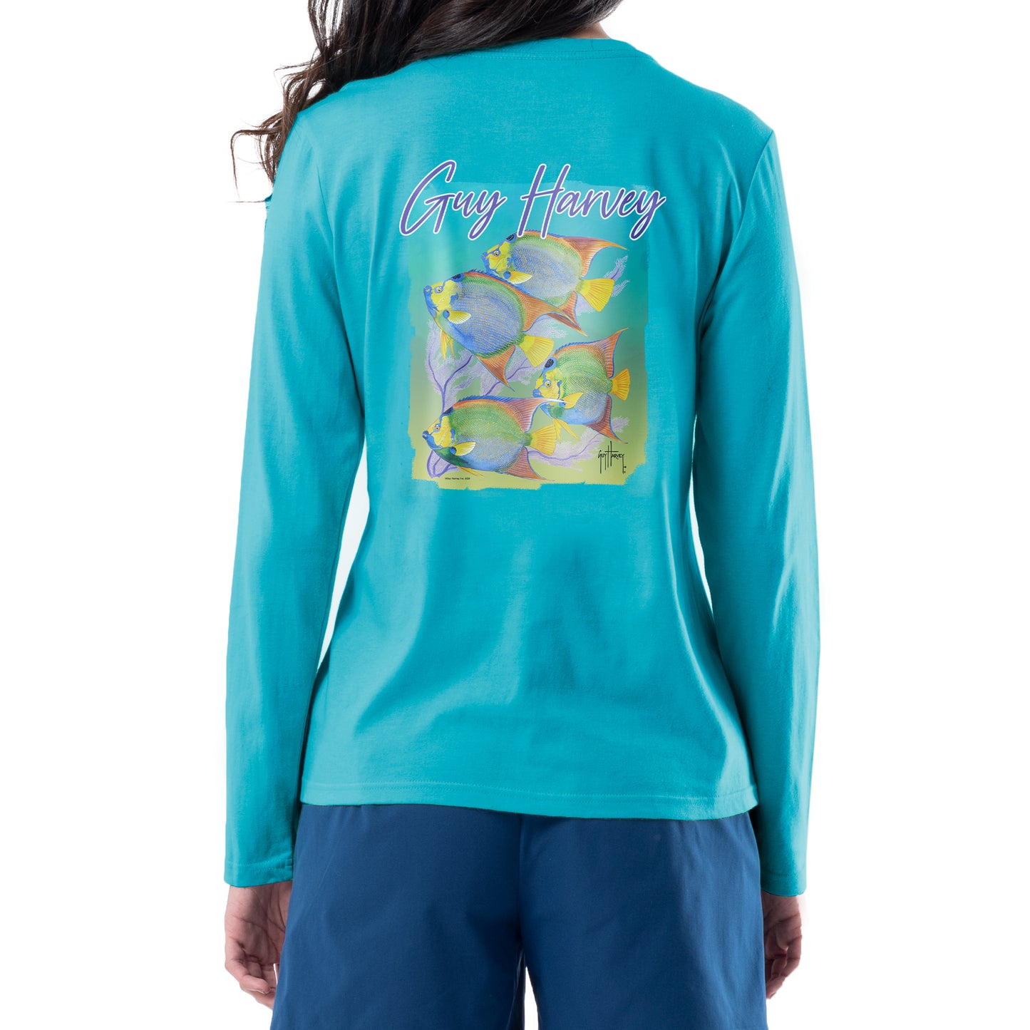 Ladies Angelfish Long Sleeve V-Neck T-Shirt