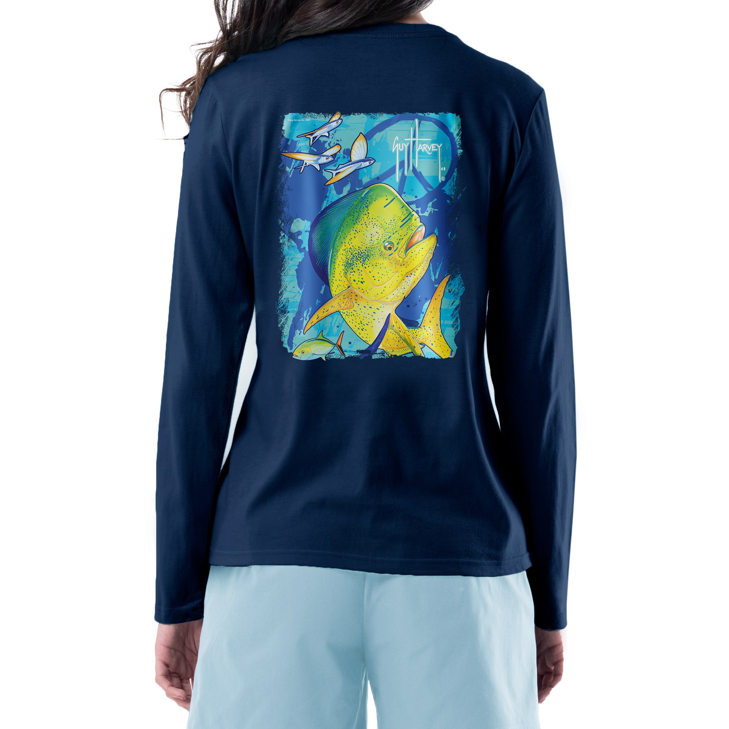 Ladies Mahi Peace Long Sleeve V-Neck T-Shirt View 1