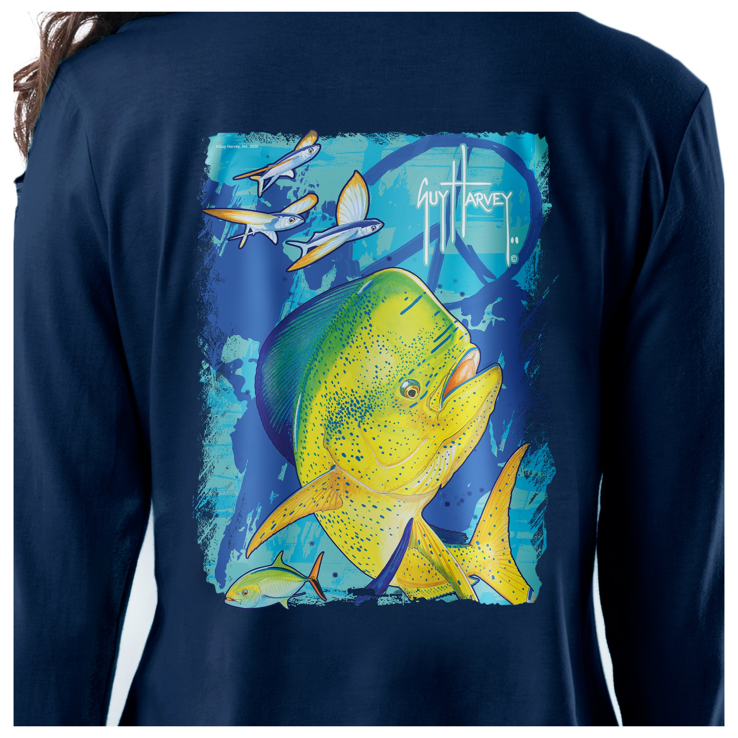 Ladies Mahi Peace Long Sleeve V-Neck T-Shirt View 3