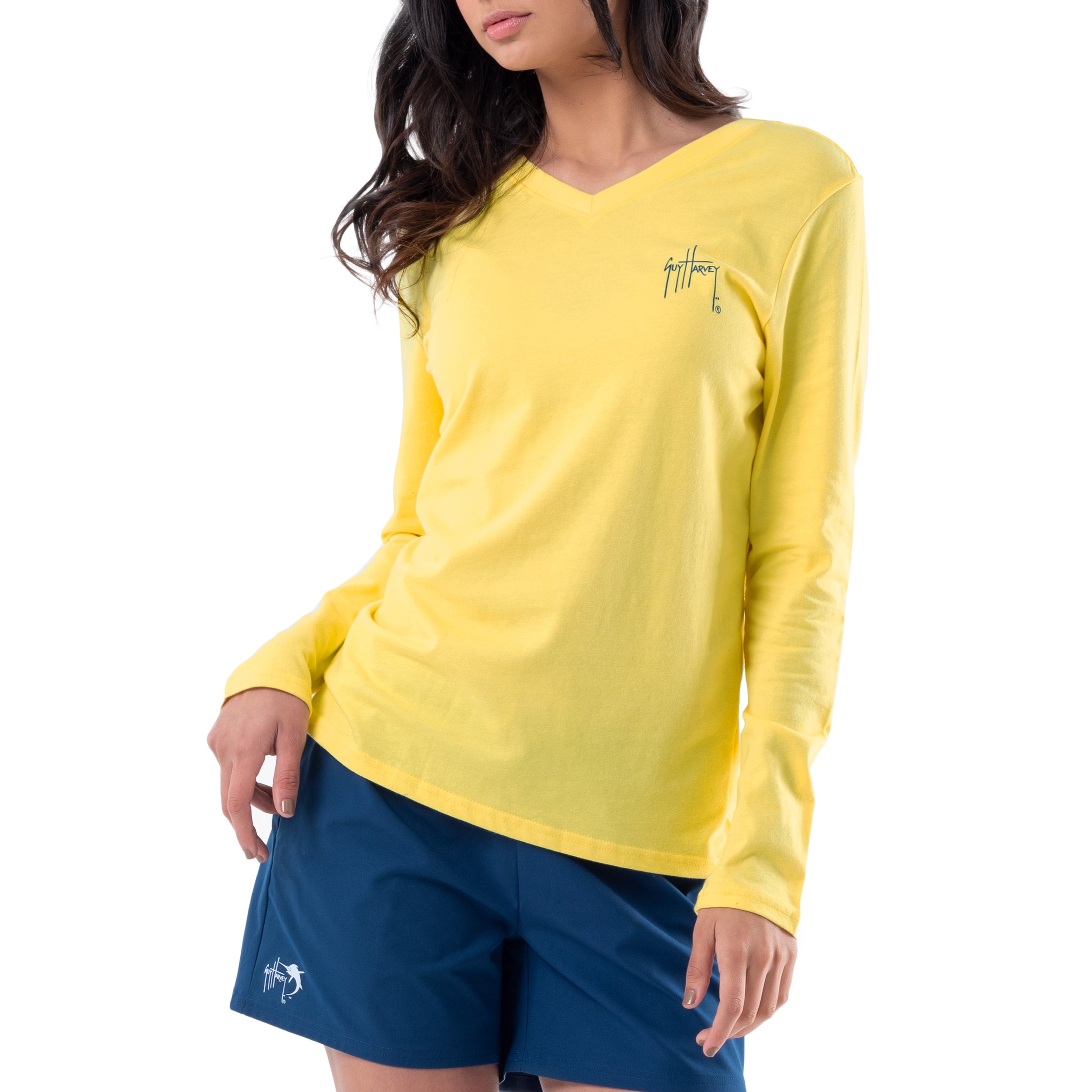 Ladies Sailfish Rays Long Sleeve V-Neck T-Shirt View 2