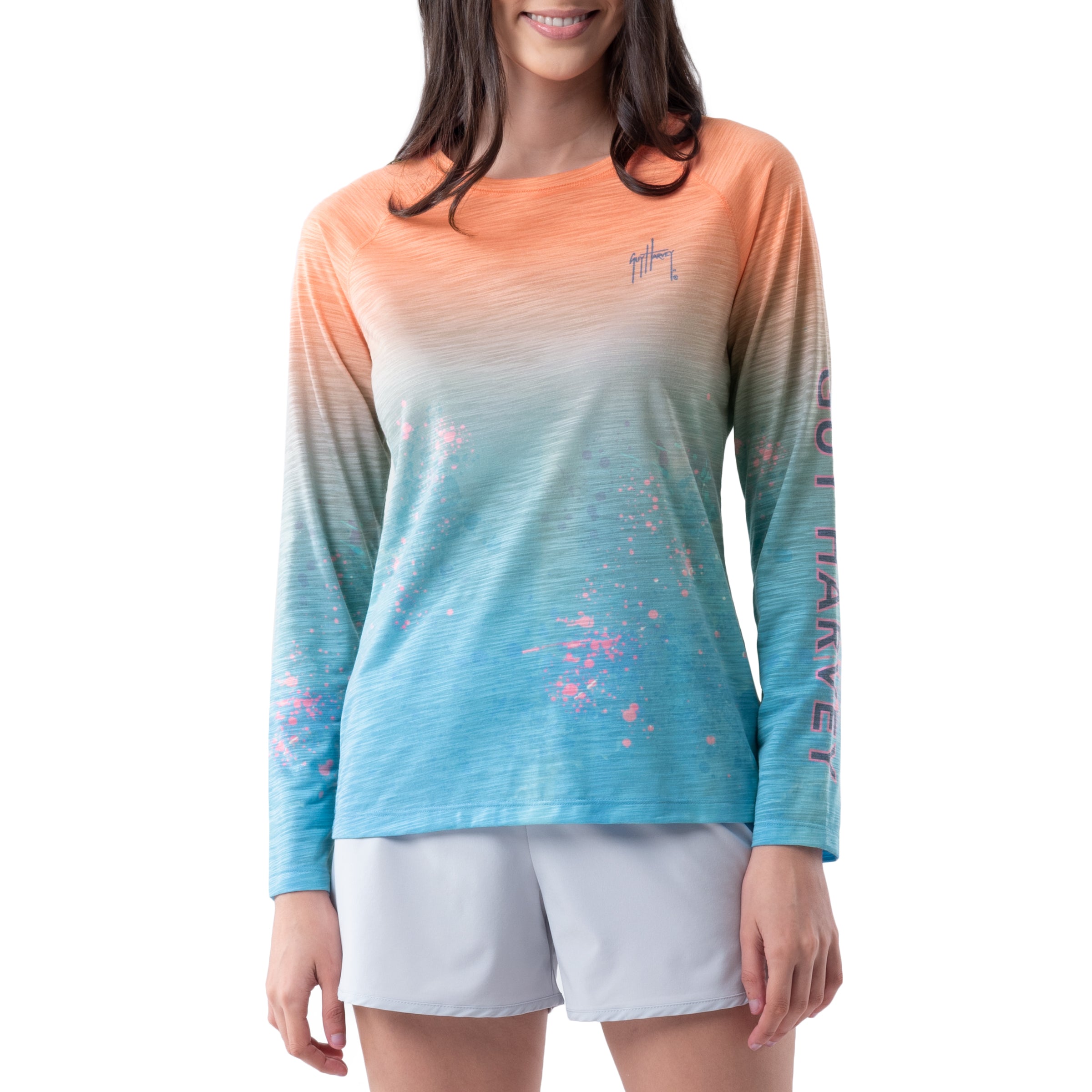 Ladies Double Trouble Long Sleeve Poly/Rayon Slub Top View 2