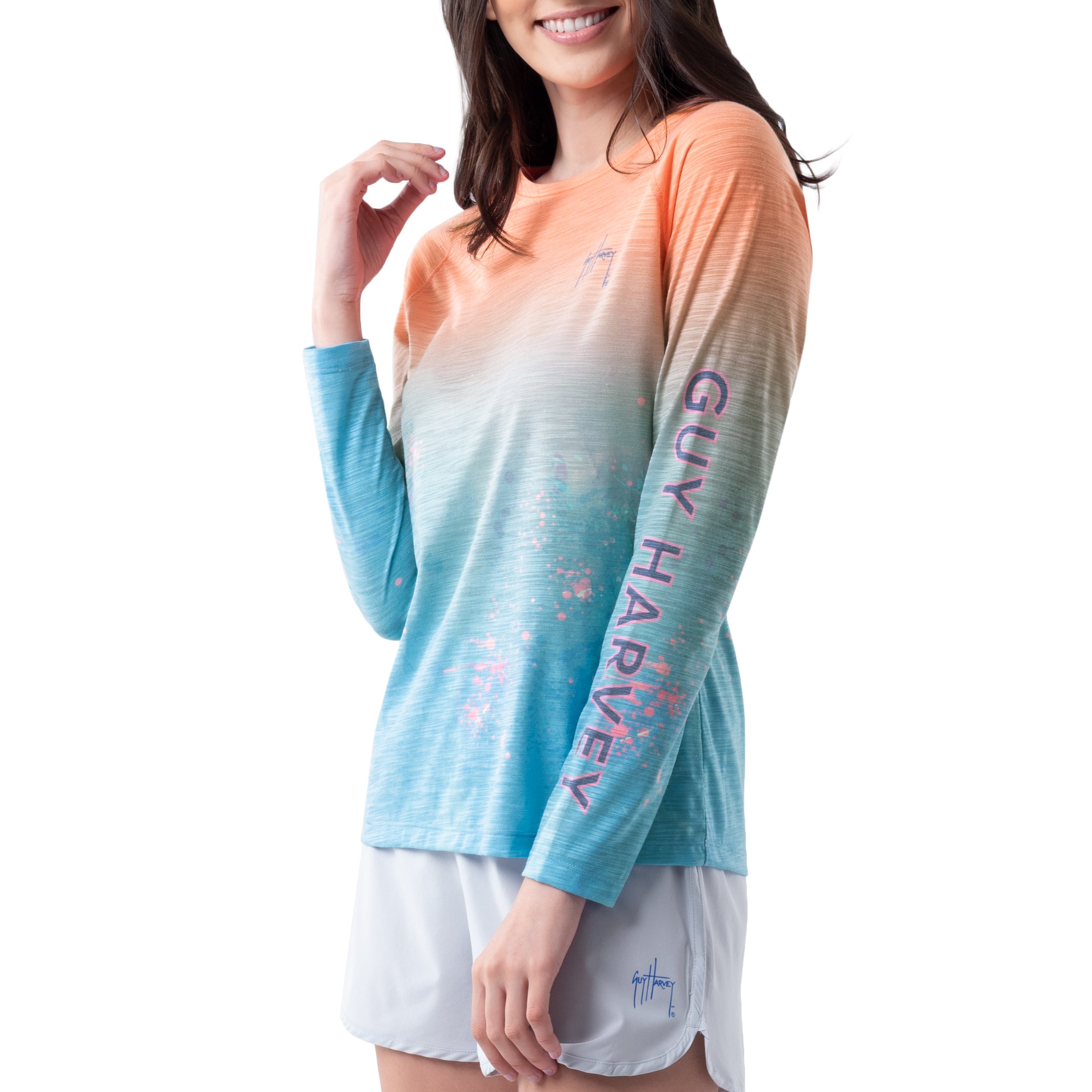 Ladies Double Trouble Long Sleeve Poly/Rayon Slub Top View 3